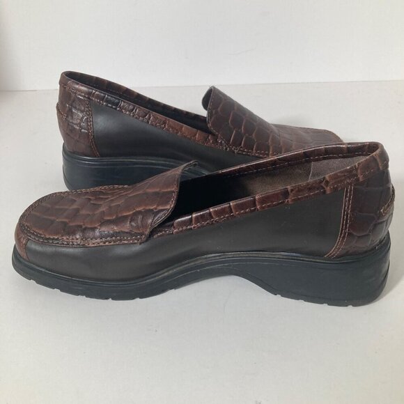 Womens Kenneth Cole New York Brown Leather Crocodile Loafer 7 - Picture 3 of 8